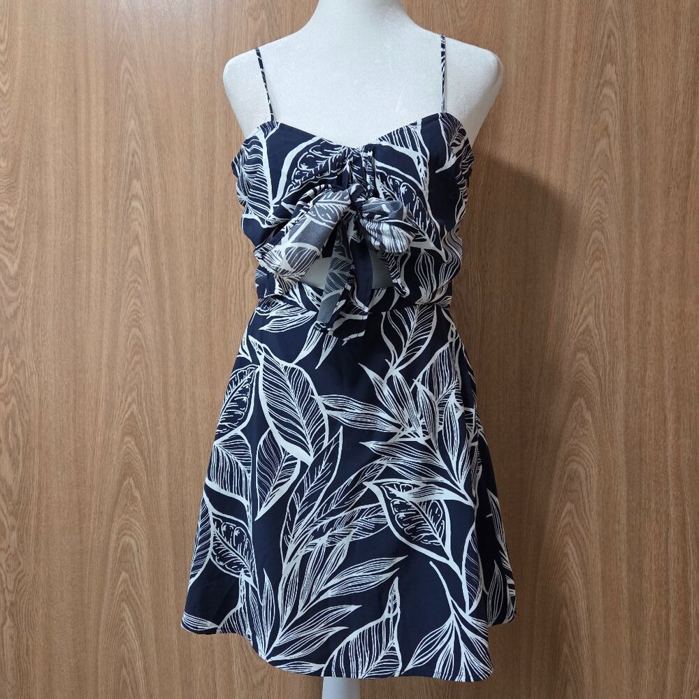 Navy Blue Fashion Nova Palm Dress